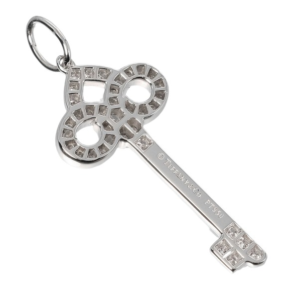 TIFFANY Fleur Drisky Mini Pendant Top Length 24mm Pt950 Platinum Diamond &Co. - Picture 2 of 8